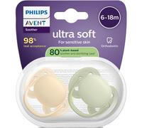 Philips Avent Sucette +6m Soft Pêche/Olive 2 Pièces