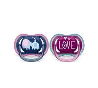 Philips Avent Ultra Air Sucette Bébés +18 Mois Eléphant/Love 2 Pièces