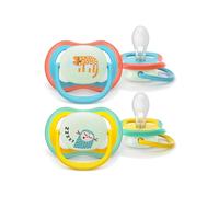Philips AVENT Sucette Ultra Air Night SCF376/32 +18 mois 2 pièces Singe/Chat