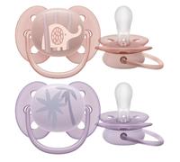Philips Avent Sucette ultra douce,0-6 mois, fille - 2 pièces