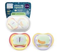 Philips AVENT Sucettes Ultra Air Nuit Papillon 0-6 mois – Lot de 2