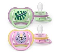 Philips AVENT Sucettes Ultra Air SCF087/13 – Orthodontiques 6–18 mois, silicone, sans BPA, lot de 2