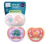 Philips Avent Sucettes ultra air - Tétines orthodontiques, pour bébés à partir de 18 mois, en silicone souple d'origine végétale, sans BPA, avec étui de stérilisation, lot de 2, SCF349/47