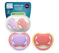 Philips Avent Sucettes ultra air - Tétines orthodontiques, pour bébés à partir de 18 mois, en silicone souple d'origine végétale, sans BPA, avec étui de stérilisation, lot de 2, SCF349/46