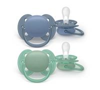 Philips Avent Sucette SCF091/42 Ultra-douce +6m Soft Bleu/vert 2 pièces