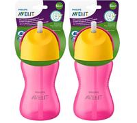 PHILIPS Avent -Tasse Paille - Rose et jaune - 300 ml (Lot de 2)