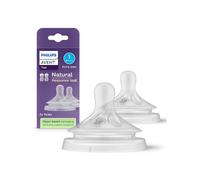 Philips AVENT Natural à Réponse Naturelle SCY961/02 Lot de 2 tétines débit 1 - Extra lent