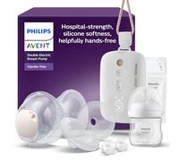 Philips Avent - Tire-lait électrique double mains libres, moteur de qualité hospitalière, imite le rythme de succion de bébé, jusqu'à 85 aspirations par min, 2 bouteilles, 4 téterelles, SCF547/11
