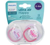 Philips Avent Ultra Air Happy Sucette Girl 0-6 Moins SCF080/02 Sucette(S) 2 pc(s)