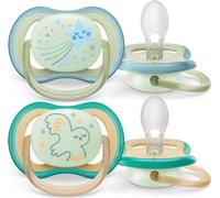 Philips Avent Ultra Air SCF37618 Sucette 0-6M Silicone sans BPA 2 pièces lumineuses