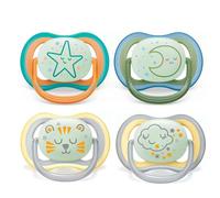 Philips Avent Ultra Air Soother, Lot de 4 tétines légères, respirantes de 18 mois et plus : 4 tétines phosphorescentes, 18 mois et plus