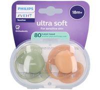 Philips AVENT Sucette Ultra-douce SCF093/05 +18m Terre cuite/kaki 2 pièces