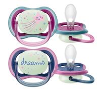 Philips Avent Ultra Air Sucette de nuit,6-18 Mois, Fille - 2 pièces