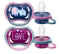 Philips Avent Ultra Air Sucette rigide,18+ Mois, Fille - 2 pièces