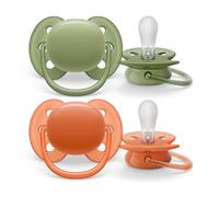 Philips Avent ultra-douce - sucettes, sucettes douces et souples pour bébés âgés de 18 mois et plus, 0% BPA, avec étui de transport stérilisateur, pack de 2 (modèle SCF093/01)