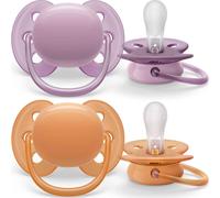 Philips Avent Sucette +6 Mois Ultra Soft Gris/Orange SCF091/33 2 Pièces