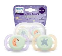 Philips Avent Ultra Start Nighttime Sucette 0-2m Luminous Night 2pcs + Étui Multicolore