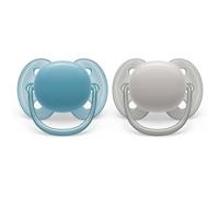 Philips Avent Ultra Soft Tétine - 2 tétines douces et élastiques pour bébé de 6 à 18 mois sans BPA avec étui stérilisateur (modèle SCF091/17)