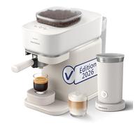 Philips Baristina Machine à expresso avec mousseur à lait,Mouture, tassage et infusion automatiques,16 bars, Format compact, Blanc naturel avec porte-filtre blanc, Machine à café avec broyeurBAR308/00