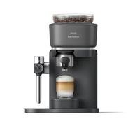 Philips Baristina Machine à expresso - Cafetière à grain avec mousseur lait intégré, simple, mouture et extraction automatique, 16 bars, Broyeur intégré, Machine et porte-filtre noirs (BAR400/60)
