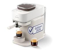 Philips Baristina Machine à expresso, Mouture, tassage et infusion automatiques, 16 bars, Expresso, Lungo, Format compact, Blanc naturel avec porte-filtre blanc, Machine à café avec broyeur BAR305/00
