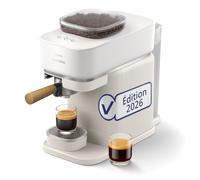 Philips Baristina Machine à expresso, Mouture, tassage et infusion automatiques, 16 bars,Expresso,Lungo, Format compact, Blanc naturel avec porte-filtre en frêne, Machine à café avec broyeur BAR307/20