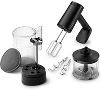 Philips batteur électrique 5000 Series - Batteur manuel 3en1, Moteur puissant de 500 W, Gobelet de rangement intelligent, 5 vitesses, écran LED, Protection contre les éclaboussures, Noir (HR3781/20)