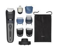 Philips Tondeuse à barbe série 7000 - Lames en métal auto-affûtées, 40 réglages réglables, technologie BeardSense, Collecte des poils, 100% étanche, Socle de recharge, Pochette souple, BT7660/15