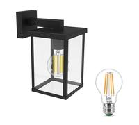 Philips Bellini Applique murale d'extérieur vers le bas (Noir) - Lampe d'extérieur - E27 - Lumière blanche chaude - Non dimmable