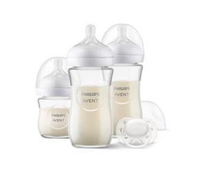 Philips Biberon à Réponse Naturelle - Coffret cadeau nouveau-né en verre - SCD878/11