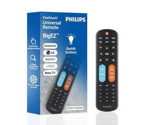 Philips BigEZ OneTouch - Télécommande Universelle à Gros Boutons pour Personnes âgées, Facile à Utiliser, télécommande de Rechange pour Samsung, LG, Sony, Vizio, Roku TV, Boutons rétroéclairés, 2