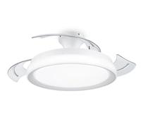 Philips - Bliss Ventilateur de plafond avec lumière LED (28W) et commande, moteur DC (économie d'énergie), 35W, lumière blanc chaud à froid (3000-5500K), diamètre 510mm, blanc