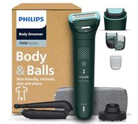 Philips Bodygroom série 7000 - Tondeuse pour hommes, tête flexible 2D Triple protection, têtes interchangeables, taille et rasage des zones intimes, 100% étanche, autonomie de 120 min, BG7485/30