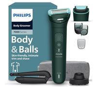 Philips Bodygroom série 7000 - Tondeuse pour hommes, tête flexible 2D Triple protection, têtes interchangeables, taille et rasage des zones intimes, 100% étanche, autonomie de 120 min, BG7485/30
