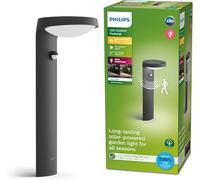 Philips Borne extérieure infrarouge Tyla, énergie solaire, 18W, 4000K, Anthracite