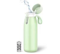 PHILIPS Bouteille d'eau avec filtre, bouteille d'eau en acier inoxydable avec filtre à eau GoZero Everyday sans BPA, bouteille filtrante pour garder les boissons froides 24 heures, 1 filtre pour 2