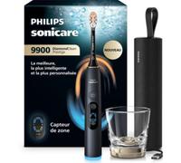 Philips Sonicare DiamondClean 9900 Prestige nouvelle génération - brosse à dents électrique avec SenseIQ, capteur de zone, capteur de pression, 24 réglages, coloris noir quartz, modèle HX9813/92