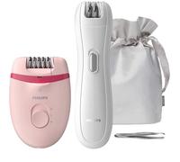 Philips BRP531/00 Coffret d'épilation Corps et Zones Sensibles, avec Epilateur électrique Satinelle Essential Optilight, Mini
