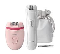 Philips BRP531/00 Épilateur compact sur secteur Satinelle Essential, Lumière intégrée Opti light, Mini épilateur zones sensibles et