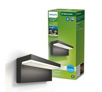 Philips Bustan Applique d'extérieur UltraEfficient, 3,8 W, 2700 K, antracite, IP44 résistante aux intempéries