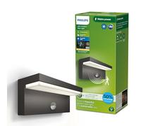 Philips Bustan Applique d'extérieur UltraEfficient, 3,8 W, lumière blanc chaud 2700 K, antracite, détecteur de mouvement, IP44 résistante aux intempéries