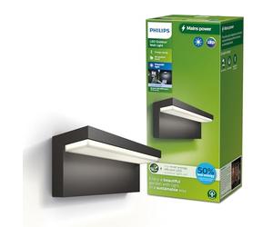 Philips Bustan Applique d'extérieur UltraEfficient, 3,8W 4000K, antracite, IP44 résistante aux intempéries