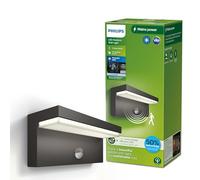 Philips Bustan Applique d'extérieur UltraEfficient, lumière blanc froid 3,8 W 4000 K, antracite, détecteur de mouvement, IP44 résistante aux intempéries