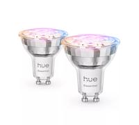 Philips by Signify Hue GU10 White and Color Ambiance - Spot Connecté Essential 4.7W 345lm - Pack de 2, Bluetooth/Zigbee, 16M couleurs, Android/iOS