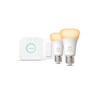 Philips by Signify Hue White Ambiance Kit : 2 Ampoules E27 1100lm LED A60, 2200-6500K, Bluetooth/Zigbee + Variateur CR2032. Compatible Google, Alexa, Apple HomeKit.