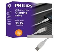 PHILIPS Câble de charge rapide USB-A vers USB-C, câble pour ordinateur | MacBook Pro et Air, Windows, iPhone 17, Samsung Galaxy, Google Pixel, drone, appareil photo, SSD externe, 0,9 m, DLC87576/37