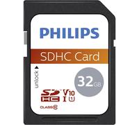 Philips Carte SDHC Ultra Speed 32 Go UHS-I U1 V10 – Lecture jusqu'à 80MB/s – Full HD