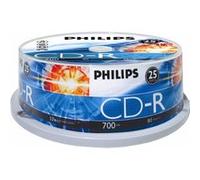 Philips CD-R 80 min – 700 Mo – 52x – Pack de 25