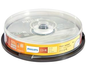 Philips CD-R High-Speed (700 MB / 80 Minutes, Vitesse 52x , Cake Box 10)