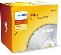 Philips CD-Rohlinge, 80Min, 700MB, Audio, Vitesse 40x (10 disques)